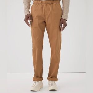 Pact Organic Cotton Twill Orange Tan Pull On Pants Men Size M Sustainable Preppy